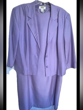 VTG Talbots Lavender Women's SILK DRESS BLAZER career Suit Lilac Two-Piece READ